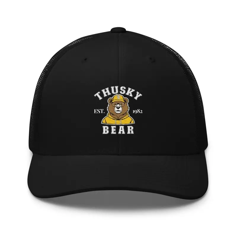 Thusky Bear Embroidered Cap